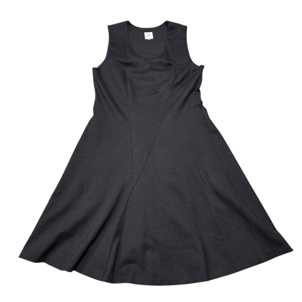 Cabi Black Sleeveless Fit and Flare Dress Panel Detail - Medium‎